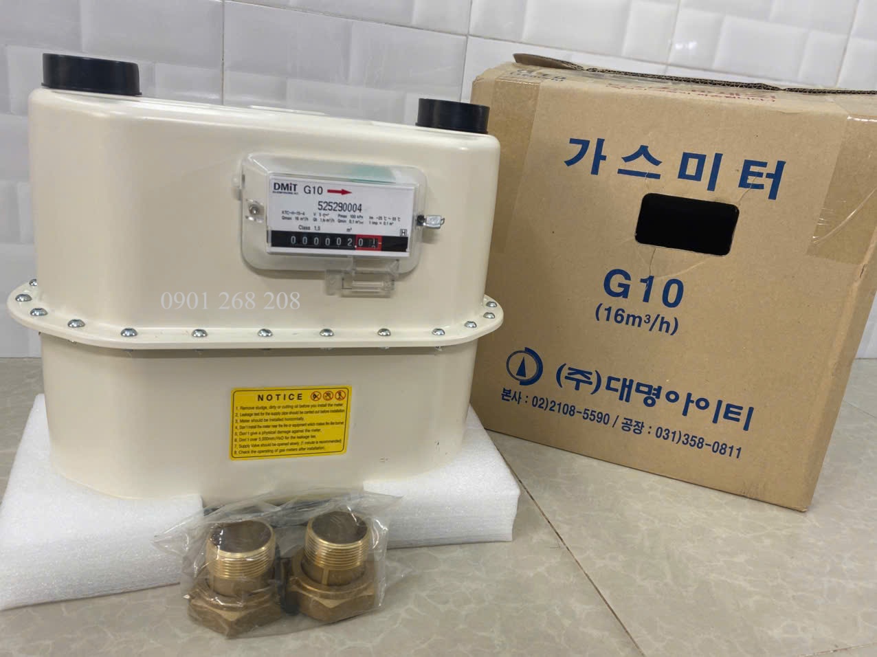 dong ho do luu luong gas 16m3.h ap suat 1bar Dmit